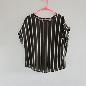 Striped Olive Green Women's Top